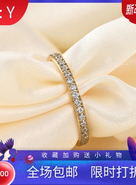 新款2MM宽欧美时尚简约ins百搭单排镶锆女304不锈钢钛钢戒指指环