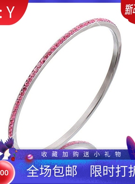 新款厂家 欧美时尚一排钻65mm时尚不锈钢手镯钛钢手环手链热卖女