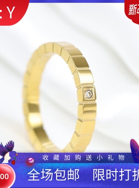 新款厂家 3MM简约镶钻方形对称光面不锈钢钛钢戒指指环时尚百搭女