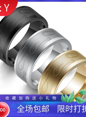新款欧美时尚鱼钩不规则戒面戒指 个性简约父亲节礼物不锈钢戒指