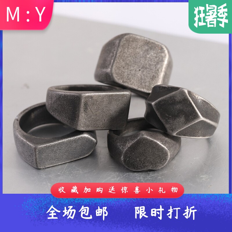 欧美跨境简约钛钢长方形菱形爱心