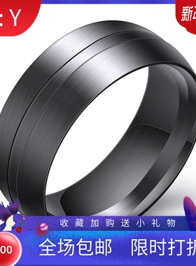 新款厂家 欧美跨境热卖个性时尚简约8MM复古拉丝不锈钢戒指戒指女