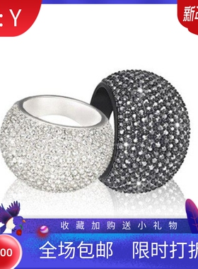 新款欧美跨境热卖风圆柱满钻镶锆石麻点大气时尚个性戒指饰品指环