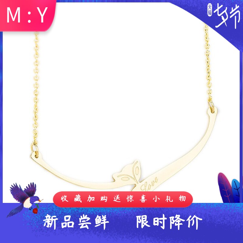 ins个性动物不规则狐狸钛钢项链