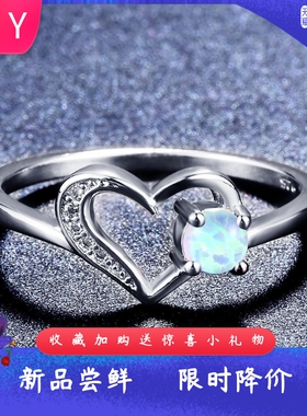 简约风S925银圆形进口opal欧泊澳