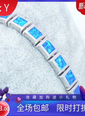 新款Opal澳宝夏威夷正方形手链澳宝项链时尚彩宝饰品镶进口欧泊