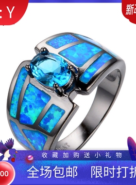 白色欧泊炫彩锆石现货戒指