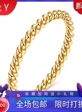 新款亚马逊ins简约时尚2MM圆珠扭纹情侣不锈钢戒指对戒女