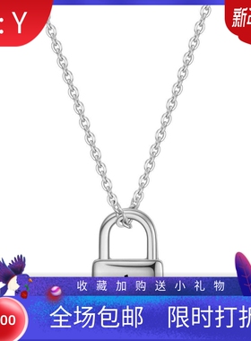 新款跨境欧美热卖锁头铸造项链简约百搭英文26个字母钛钢项链