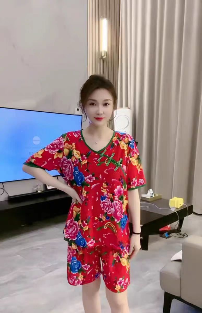 网红爆款时尚套装女夏季新款大码睡衣/家居服套装