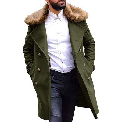 中长款冬毛领风衣furcollar