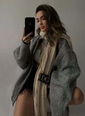 Little F-resh Sweet Girls Coat小清新甜美女孩暗扣圆领宽松外套