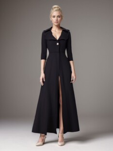 Women's light luxury女装秋冬加长款呢子大衣翻领毛呢外套女风衣