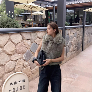 Winter fashion exquisite fur vest欧美高级美环保长毛皮草马甲