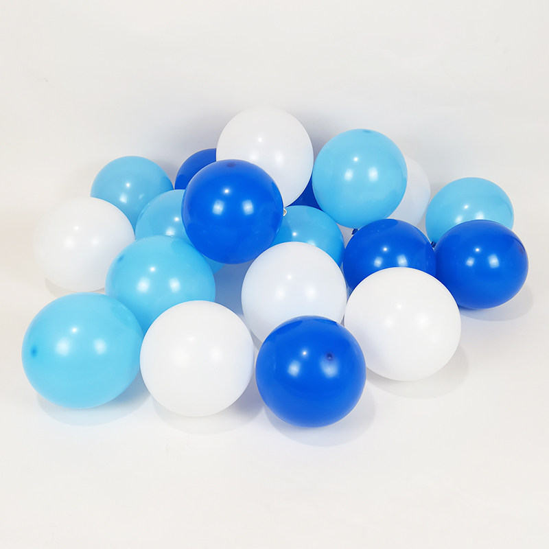 金属蓝珠光夜蓝浅蓝色圆形乳胶气球成人生日派对儿童百天装饰场景