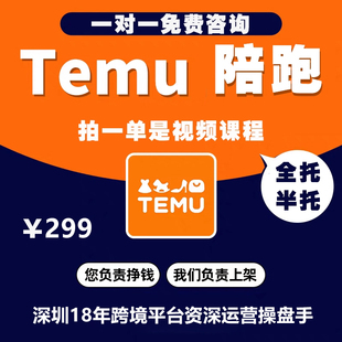 适合工厂零基础起步的TEMU跨境拼多多陪跑教学全程1V1远程陪跑
