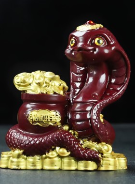 朱砂十二生肖蛇摆招财紫金摆件招财家居客厅办公装饰工艺品转运