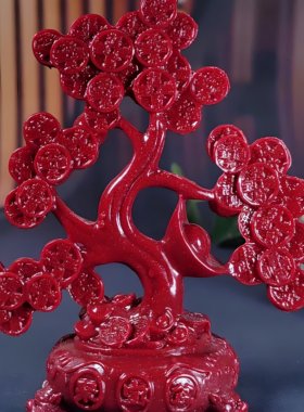 天然紫金砂摇钱树转运金钱树车摆桌摆镇宅家居店铺工艺礼品招财