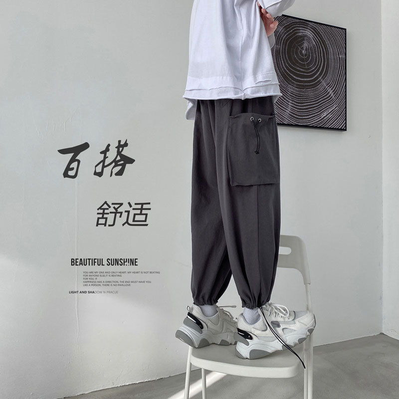 2021春款男工装裤大口袋休闲抽绳九分裤G008P30,男装休闲裤,星座1013-1