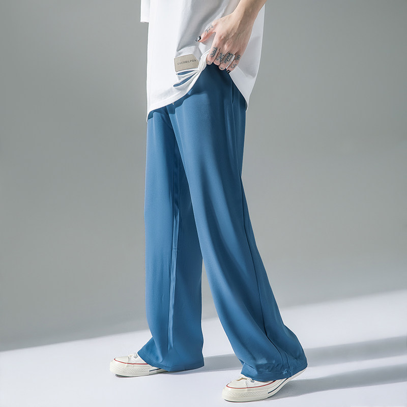 夏款男休闲裤冰丝滑透气直通坠感长裤加大码M-5XLh788P18,男装休闲裤,星座1013-1