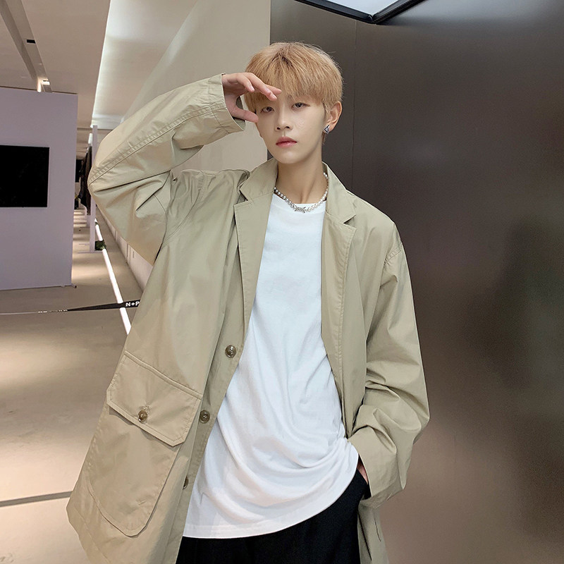 港风秋款男工装西装休闲外套大口袋百搭西服JK611P50,男装西服,星座1013-1