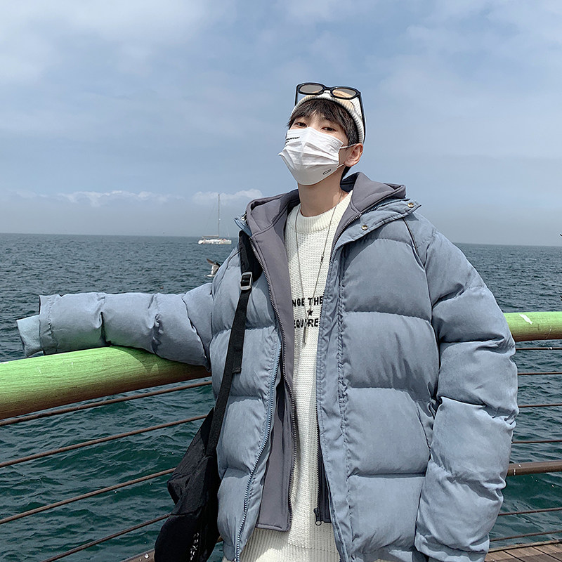 港风冬款男棉衣假两件连帽面包服加厚棉袄休闲外套Y31,男装棉衣,星座1013-1