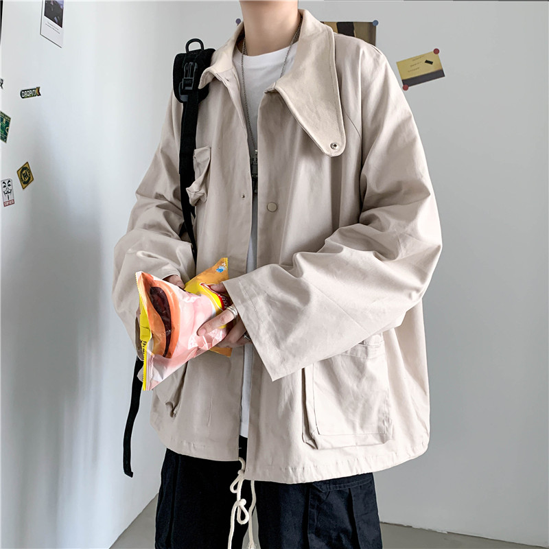 2021港风秋男工装夹克宽松抽绳夹克衫休闲外套JK117P55,男装夹克,星座1013-1