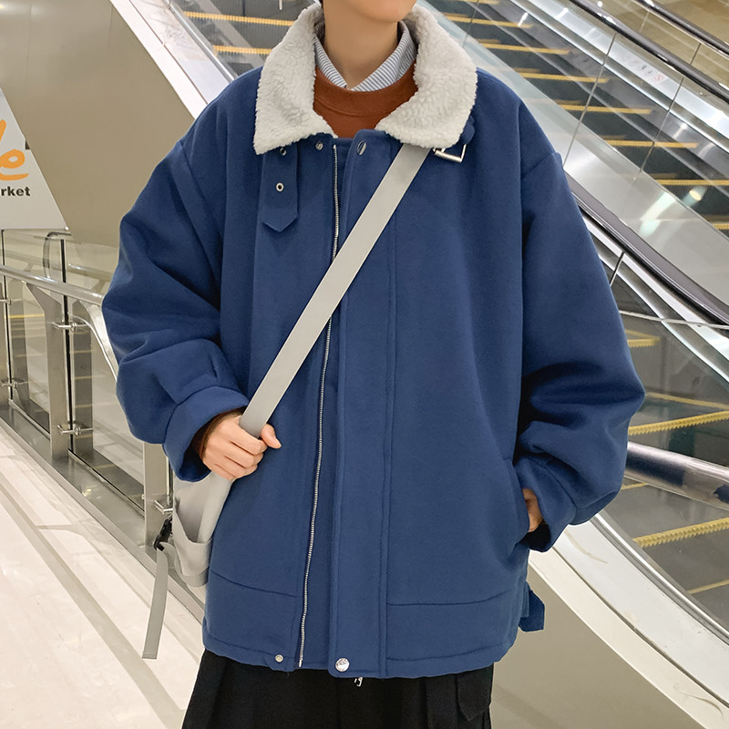 冬款男棉衣加绒加厚羊羔毛保暖棉袄铁环织带外套Y867,男装棉衣,星座1013-1
