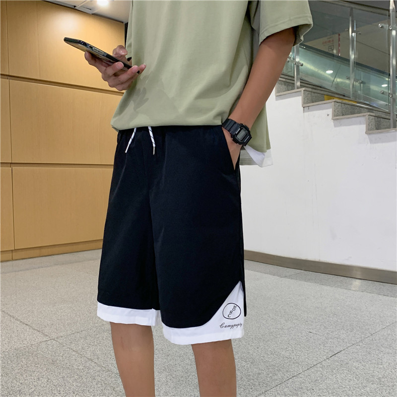 夏款男短裤字母印花假两件休闲工装裤篮球运动五分裤D607P33,男装休闲裤,星座1013-1