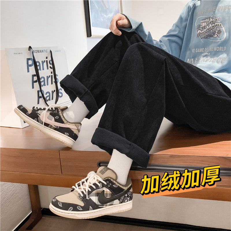 港风冬款男休闲裤灯芯绒加绒加厚直筒长裤h324加绒,男装休闲裤,星座1013-1