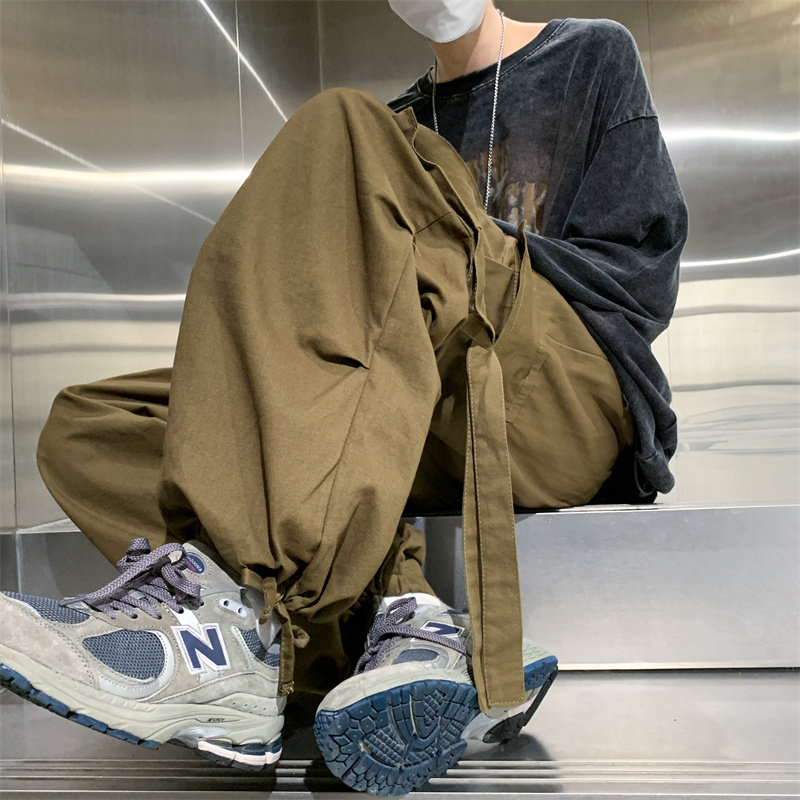 港风秋款男裤工装裤大口袋抽绳束脚宽松休闲长裤h7109,男装休闲裤,星座1013-1