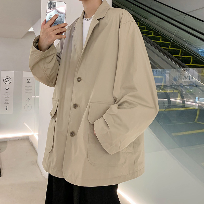港风秋款男工装西装休闲外套大口袋百搭西服JK611P50,男装西服,星座1013-1