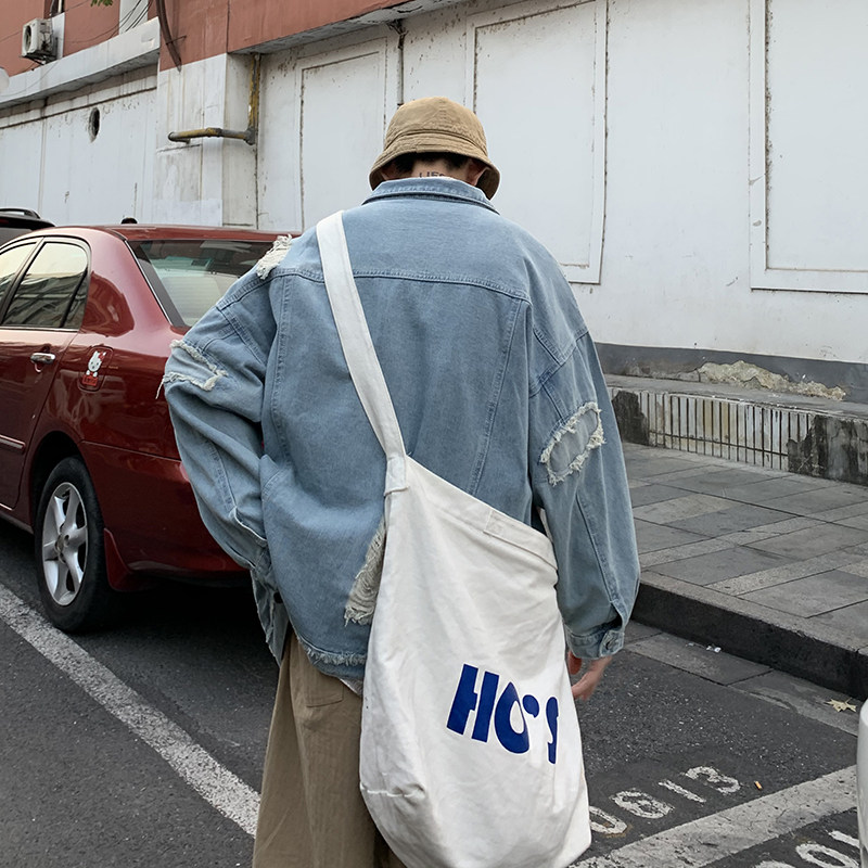 2021港风秋男牛仔夹克衫工装牛仔明线补丁潮男休闲外套JK022P60,男装夹克,星座1013-1