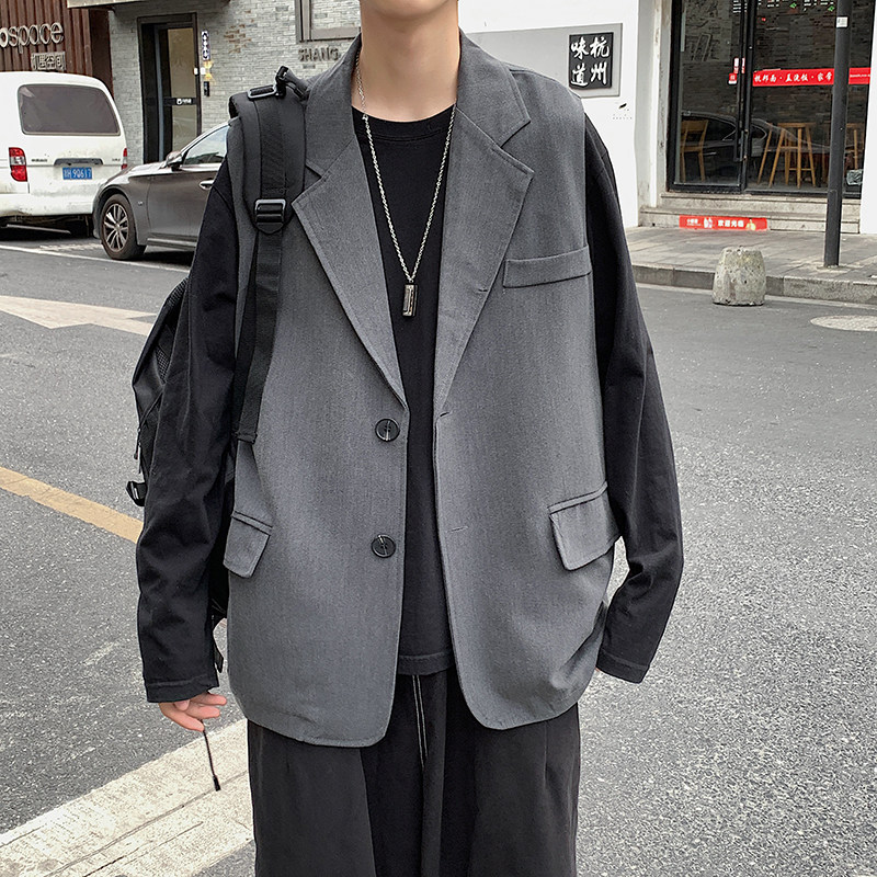 2021港风春款男马甲背心宽松西装领百搭韩版休闲外套MJ116P45,男装背心/马甲,星座1013-1