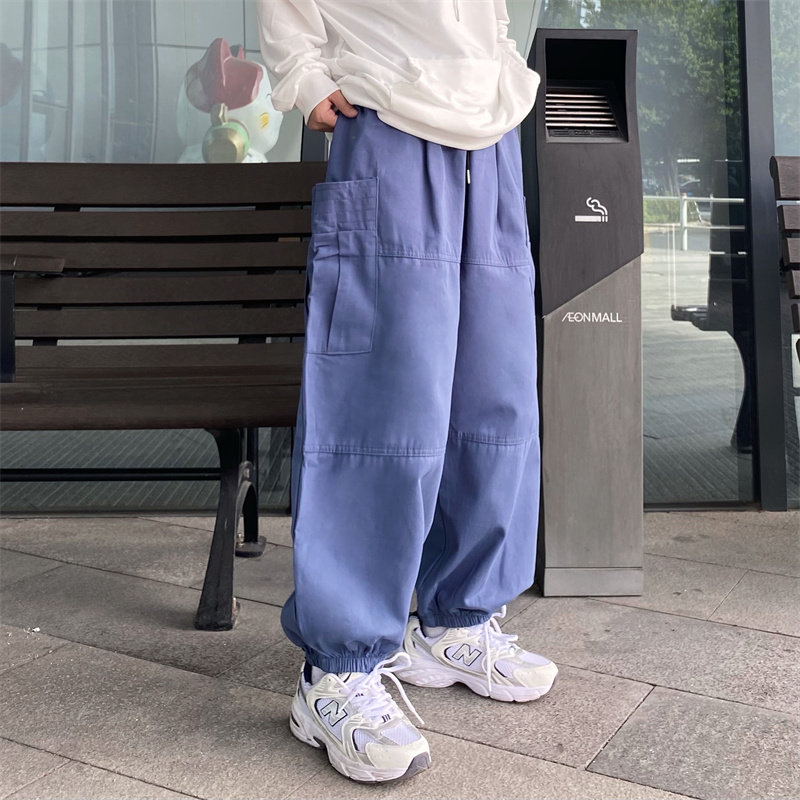 2022春款男束脚裤灯笼裤直筒宽松工装大口袋休闲九分裤h7031P40,男装休闲裤,星座1013-1