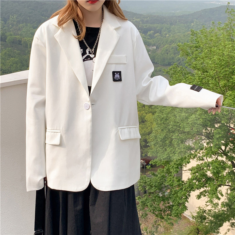 2021港风秋款男西装外套情侣款宽松贴标女西服Y334P50,男装西服,星座1013-1
