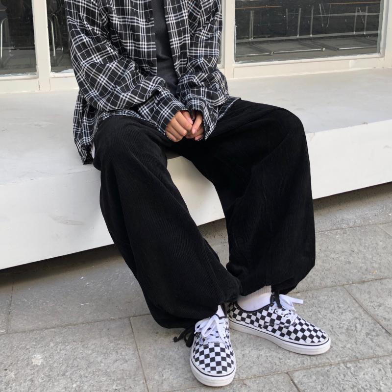 港风秋冬男灯芯绒阔腿宽松版休闲裤欧美风长裤h7023,男装休闲裤,星座1013-1