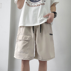 夏款男短裤工装裤大口袋字母小贴标直筒宽松五分裤D1028 P30图片