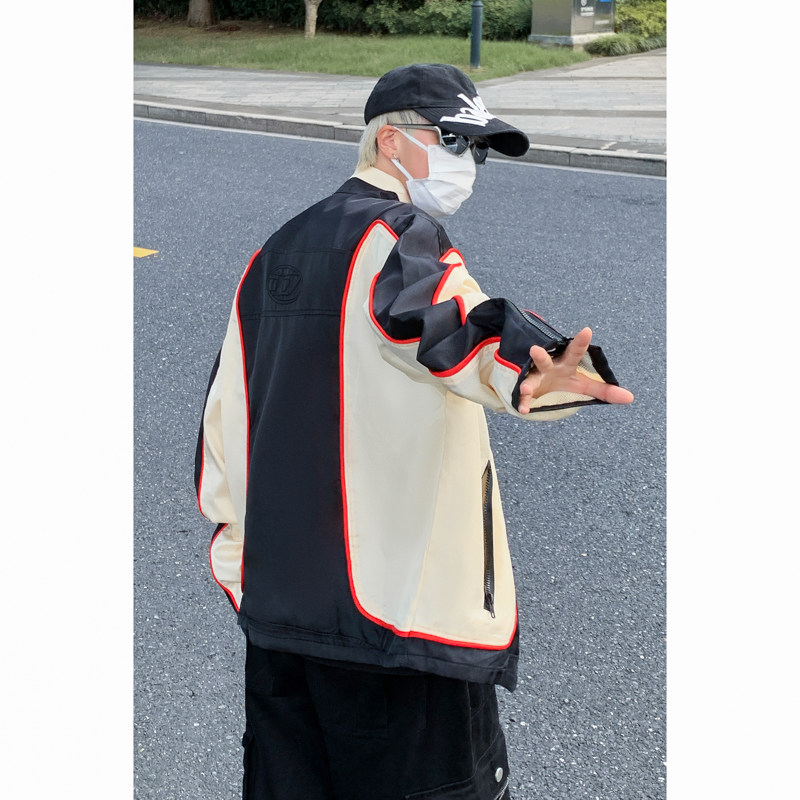 高品质秋款男夹克棒球立领机车拼色拉链开叉休闲外套JK859P70,男装夹克,星座1013-1