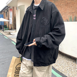 2023港风春款男夹克衫麂皮绒字母刺绣休闲外套J，男装夹克，星座1013-1