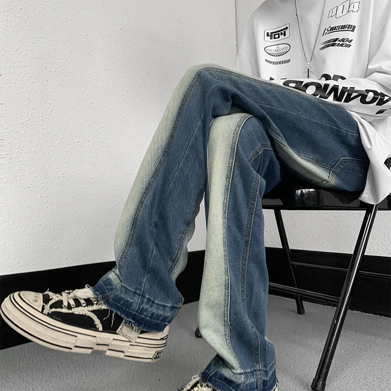 高品质夏款男牛仔裤扎染渐变色直筒休闲裤nk1038P40,男装牛仔裤,星座1013-1