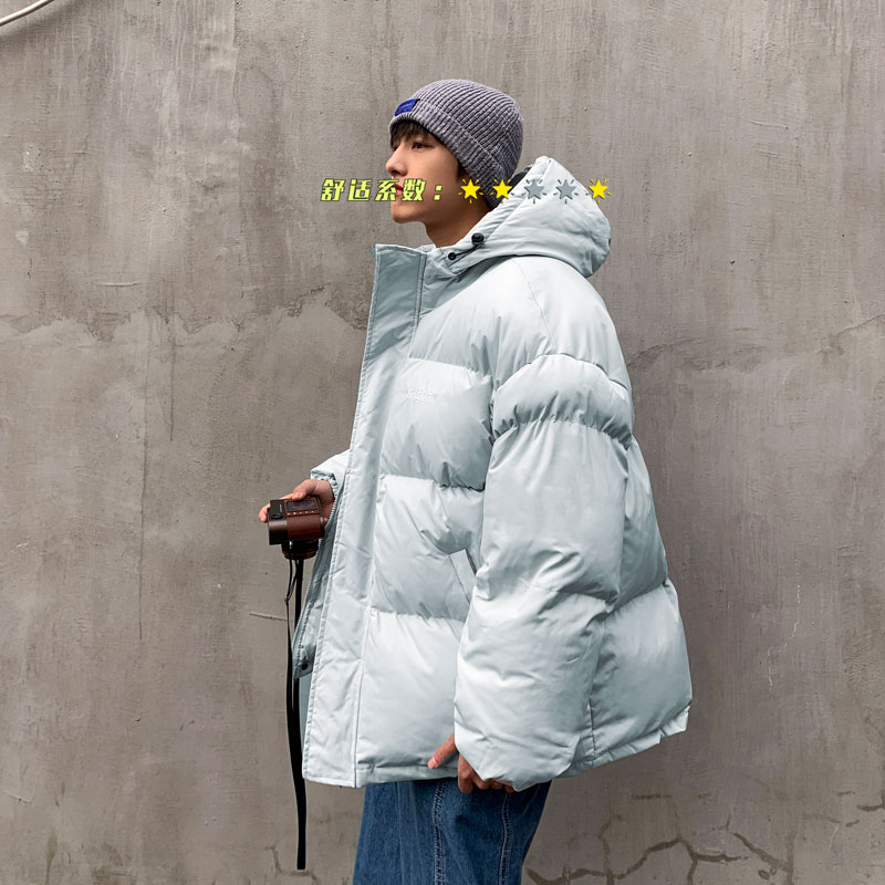 港风情侣款冬棉衣连帽宽松棉服加厚字母印花外套面包服M8808,男装棉衣,星座1013-1
