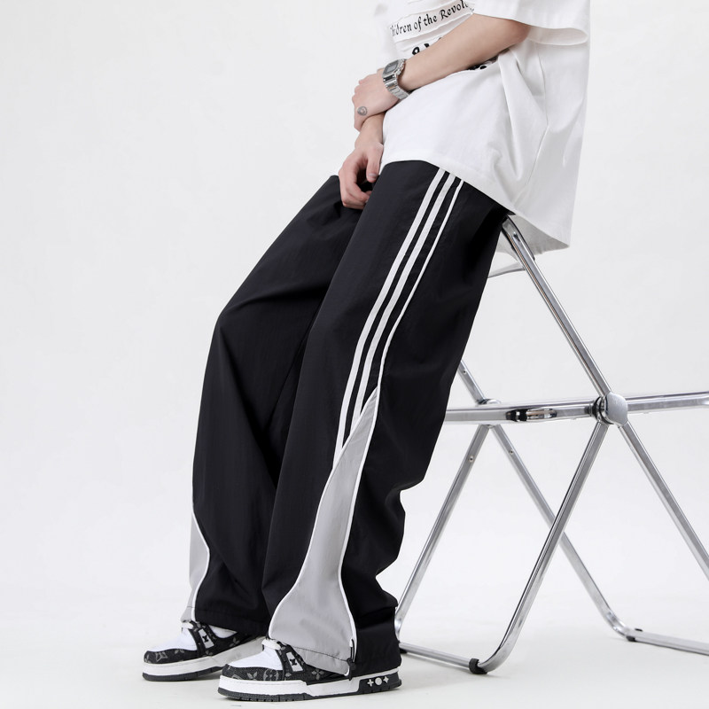 夏款男裤条纹拼接登山冲锋裤抽绳束脚休闲裤h1162P35,男装休闲裤,星座1013-1