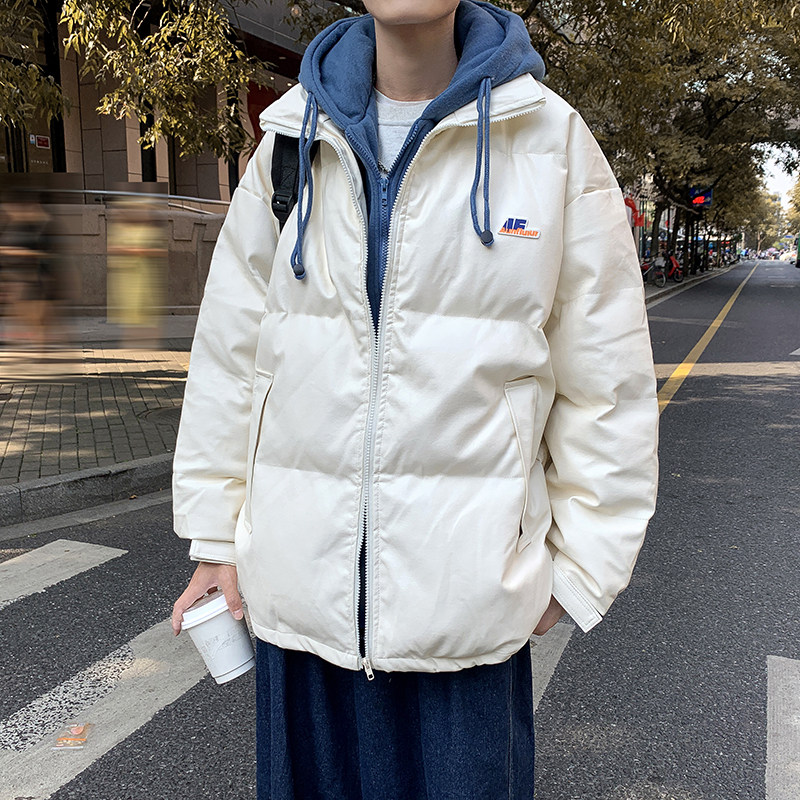冬款男棉衣假两件PU皮连帽面包服加厚保暖棉袄休闲外套Y751,男装棉衣,星座1013-1