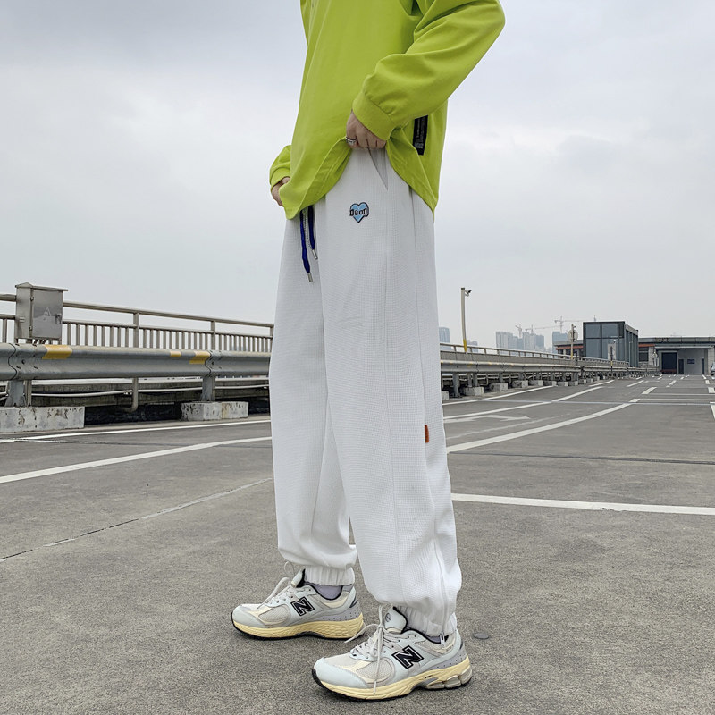 2022春款男束脚裤拉链款字母心形印花休闲九分裤h7037,男装休闲裤,星座1013-1