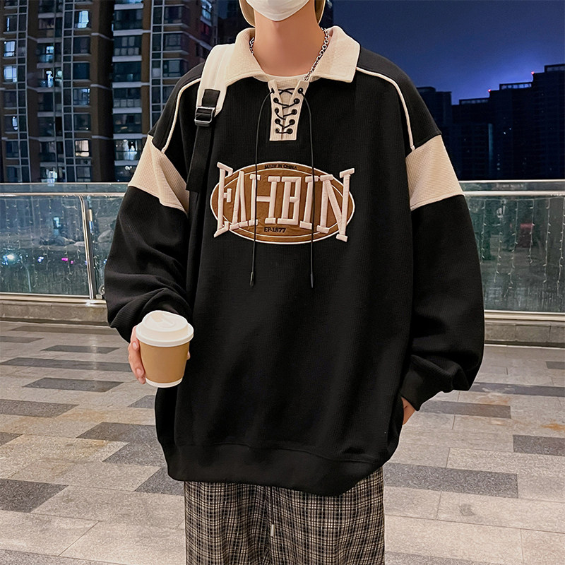 秋冬款男休闲卫衣拼色网眼抽绳字母印花休闲外套wy761,男装卫衣,星座1013-1
