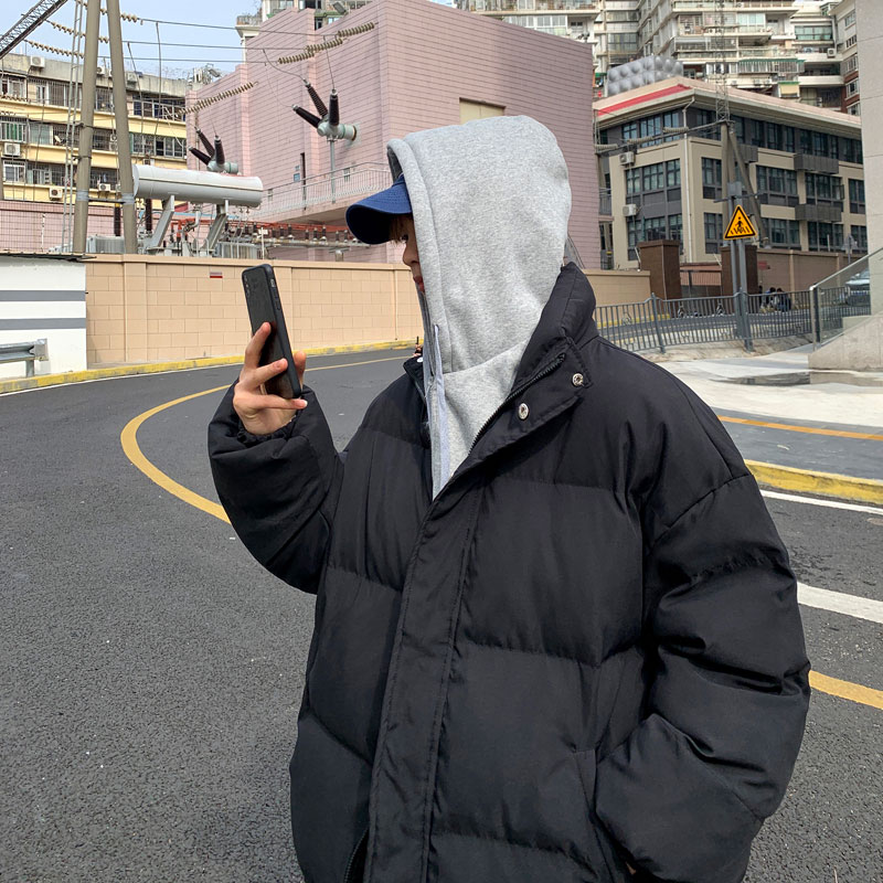港风冬款男棉衣假两件连帽保暖面包服棉袄拉链休闲外套Y8850,男装棉衣,星座1013-1