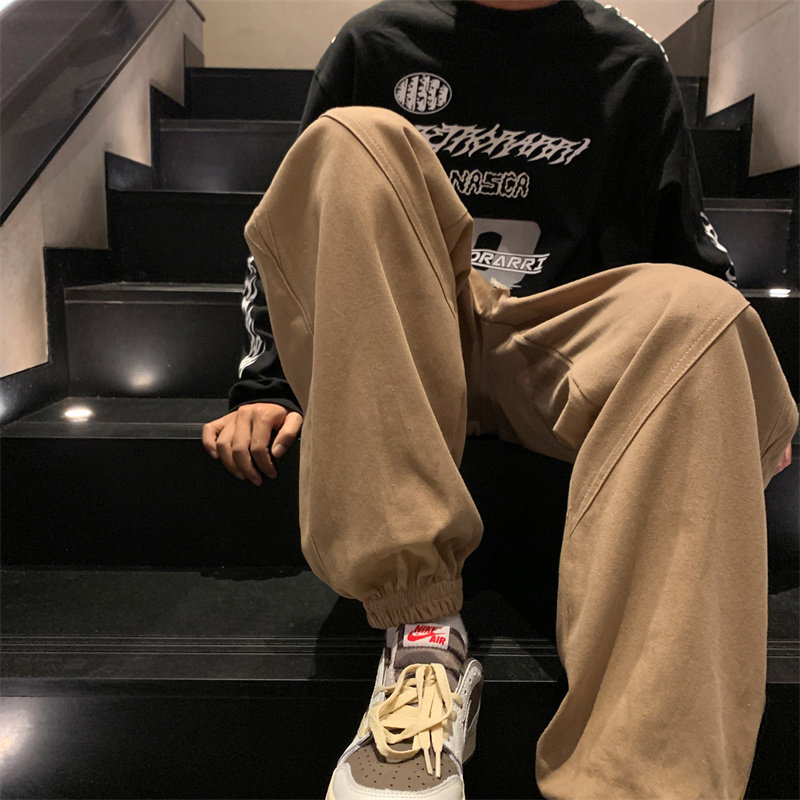 港风秋冬款男裤工装拼接贴标束脚休闲长裤h7121,男装休闲裤,星座1013-1