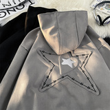 高品质秋款男夹克连帽麂皮绒双拉链补刺绣填棉休闲外套JK201P70，男装夹克，星座1013-1