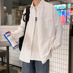 2022春款男休闲长袖衬衫灯芯绒休闲韩版翻领衬衣外套CS083图片